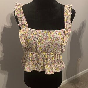 Derek Heart Multicolor Floral Ruffle Blouse